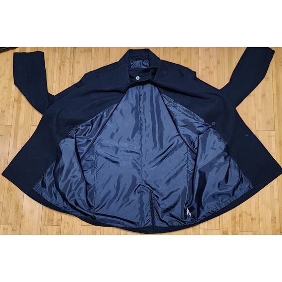 OLD NAVY Mens XL TALL Wool Peacoat Blue Insulated Double Breasted Anchor Buttons - Picture 11 of 12